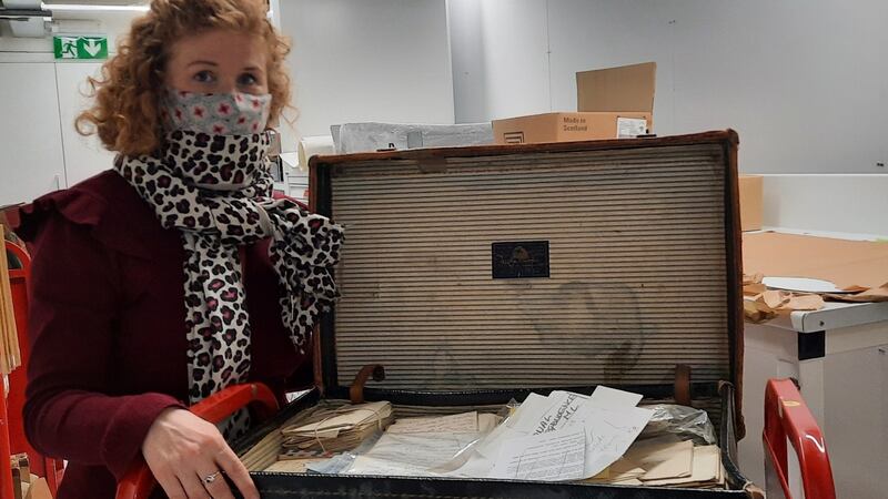 Evelyn Flanagan, head of special collections at University College Dublin, with the personal correspondence of writer Mary Lavin