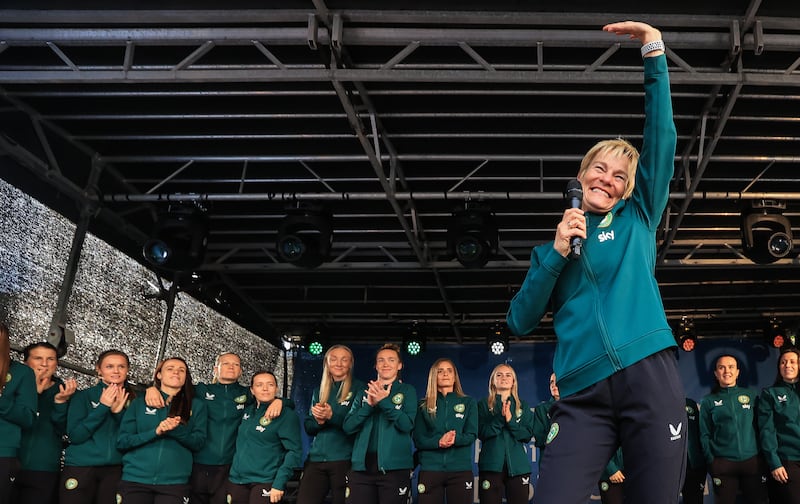 Ireland manager Vera Pauw at the homecoming for the team after the World Cup. Photograph: Dan Sheridan/Inpho