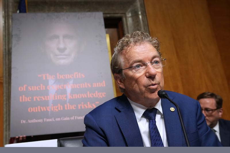 Senator Rand Paul has been seeking Dr Fauci’s arrest. Photograph: Allison Robbert/AP