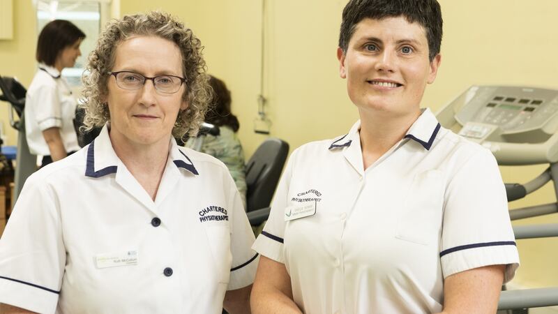 Sheila Horan and Ruth McCollum, senior physiotherapists at the Pain Clinic at Tallaght University Hospital. Photograph: Tommy Walsh