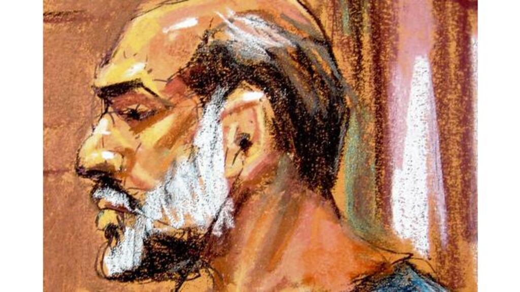An artist's sketch of Suleiman Abu Ghaith. photograph: reuters