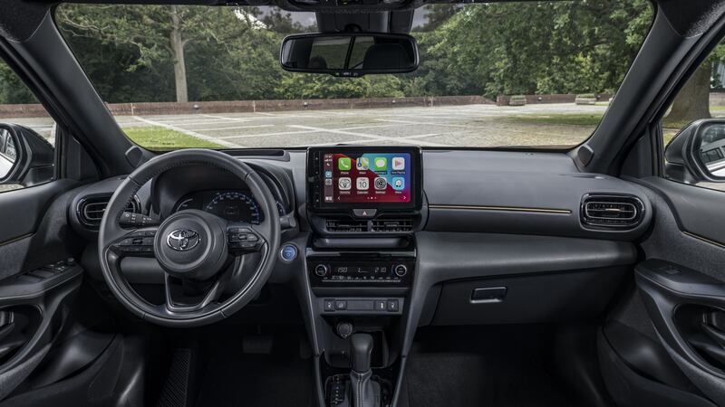 This marks the first time  a Toyota  has fielded a touchscreen comparable with its peers’, although basic models get an older-tech eight-inch screen.
