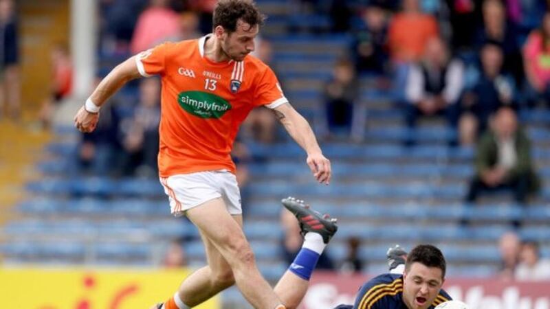 Jamie Clarke dummies and scores against Tipperary. Photograph: Tommy Dickson/Inpho