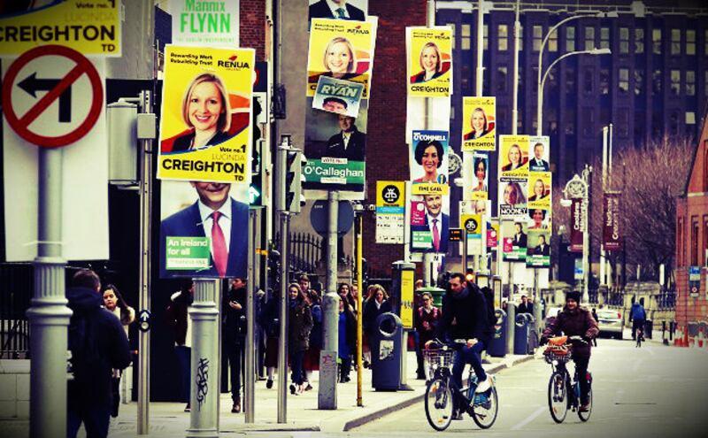 What is the cost of the ubiquitous election poster? Photograph: Darren Staples/Reuters