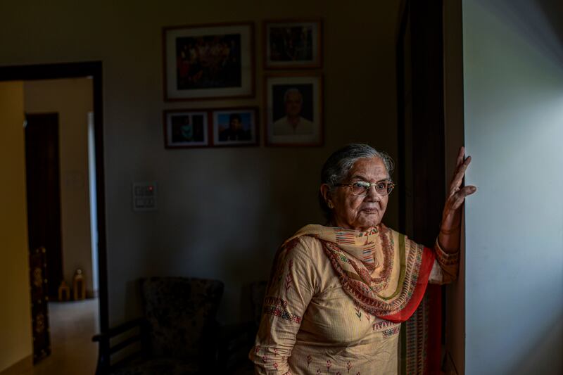 Sudarshana Rani, who lost most of her family as a child during partition, at her home in Amritsar, India, near the Pakistan border. Photograph: Atul Loke/The New York Times