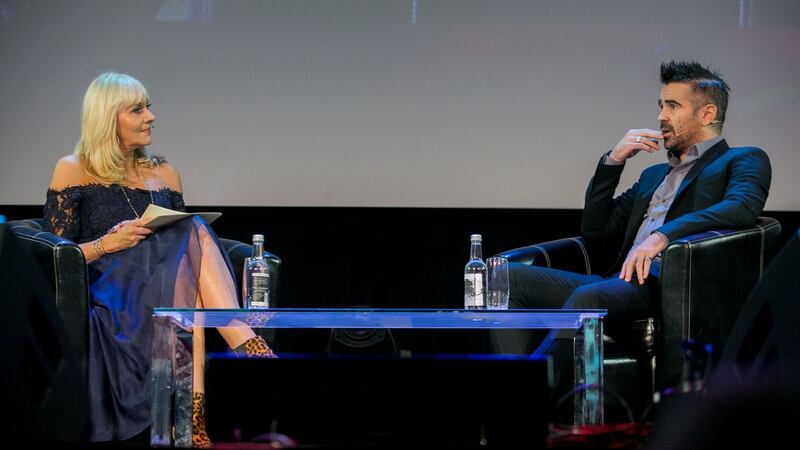 Colin Farrell speaking to Miriam O Callaghan the Pendulum Summit. Photograph: Gareth Chaney/Collins