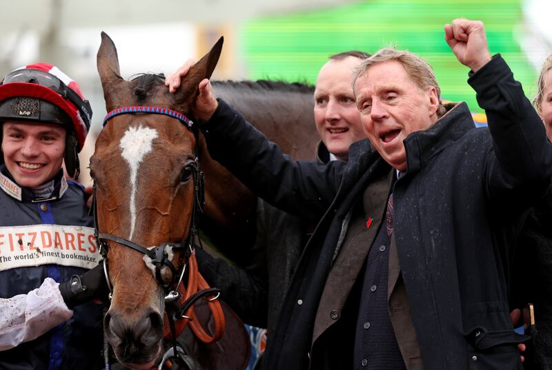 Owner Harry Redknapp celebrates after winning with Shakem Up’Arry. Photograph: Tom Maher/Inpho