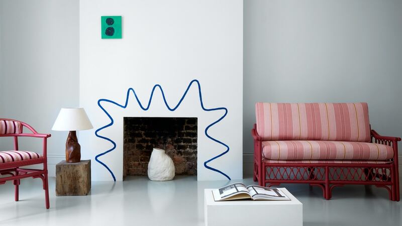 A surrounding squiggle is a fun way to change up the space. This one features fabrics by UK-based A Rum Fellow