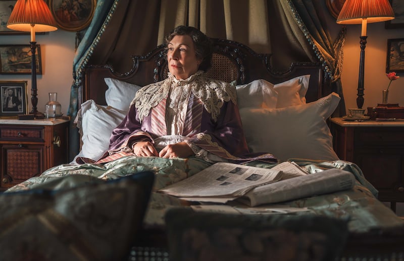 Anjelica Huston as Lady Tressilian in BBC's Toward Zero. Photograph: James Pardon/BBC/Mammoth Screen/ACL