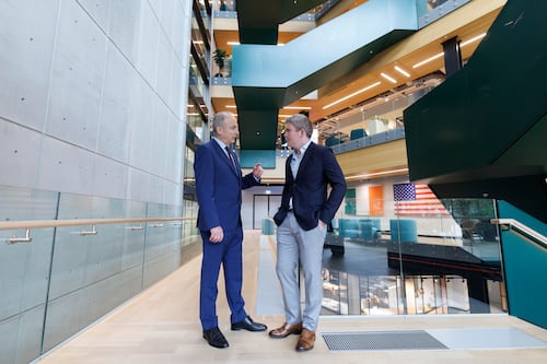 Micheál Martin bemoans planning issues to Stripe’s John Collison