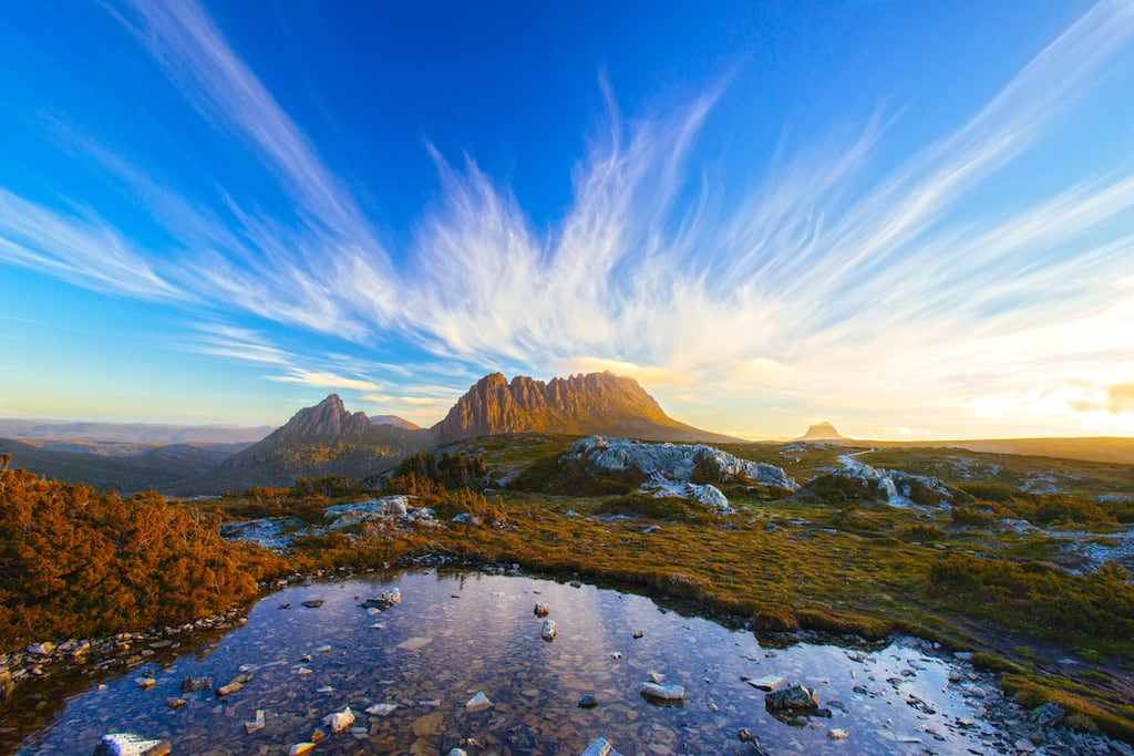 Tasmania's cradle mountain: This island has an astonishing beautiful landscape, deserted beaches, mountainous terrain and exceptional walking trails. Photograph iStock