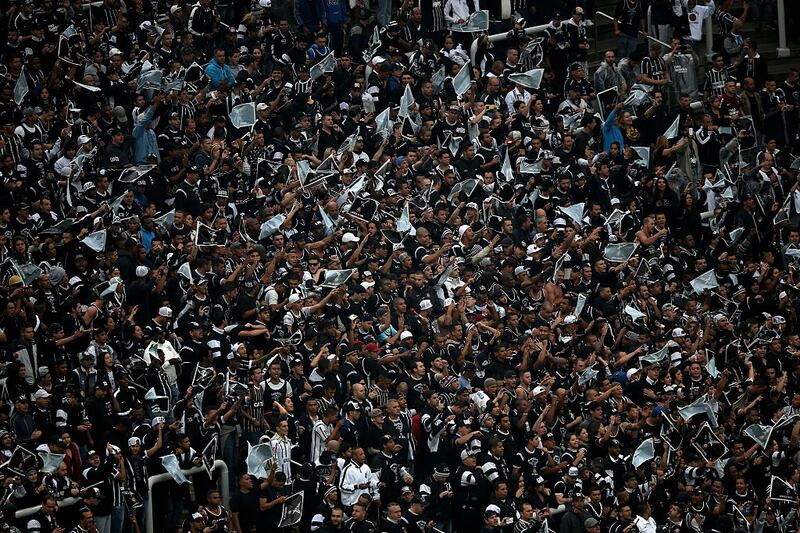 Corinthians fans during a match between Corinthians and Palmeiras at Arena Corinthians in Sao Paulo in 2015. Photograph: Friedemann Vogel/Getty Images.