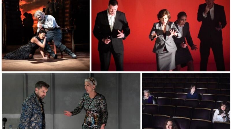 Best opera nominees (clockwise from top left) Don Quichotte, Abomination: A DUP Opera, Griselda, The Stalls
