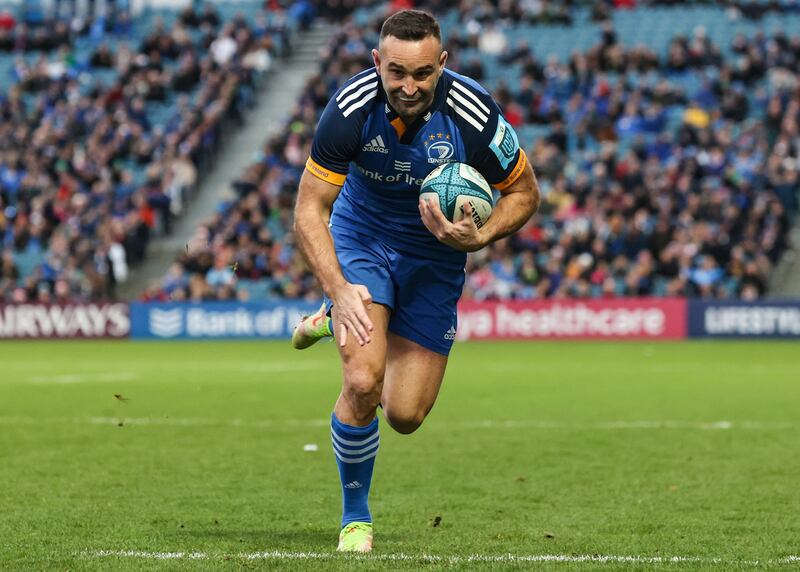 Leinster's Dave Kearney scores a try during the BKT United Rugby Championship match against Glasgow Warriors at the RDS last November. Photograph: Billy Stickland/Inpho
