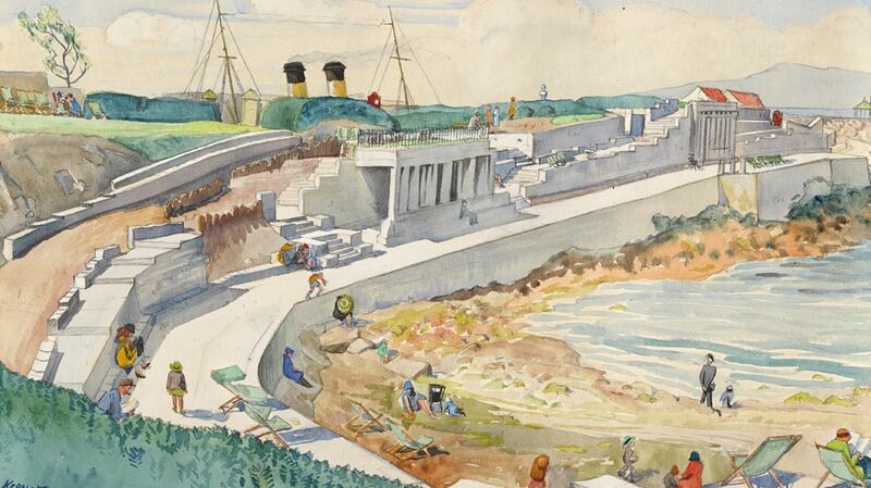 Harry Kernoff’s Sun Terrace, Dun Laoghaire Pier, which made €10,500 (€3,000–€5,000)