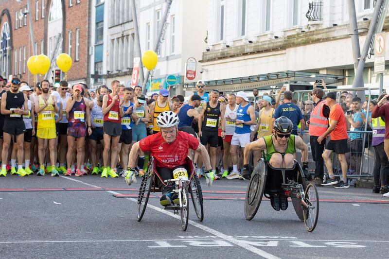 More than 10,000 people took part in the Cork marathon, half marathon and 10k events with 550 international participants hailing from over 26 countries. 
Photograph: Darragh Kane