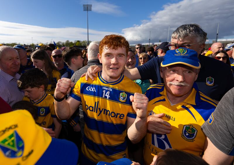 olm Neary celebrates after Roscommon's win over Mayo on Sunday. Photograph: Tom O’Hanlon/Inpho
