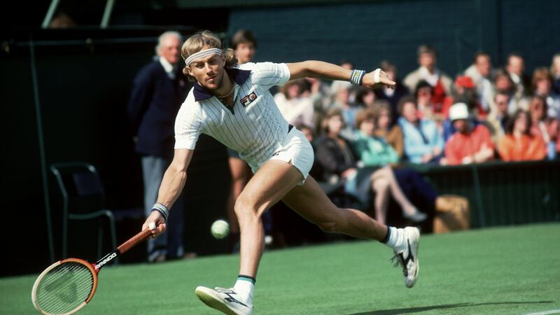 Sweden’s Björn Borg in action during the 1981 Wimbledon  Championshops. Photograph:  Tony Duffy /Allsport