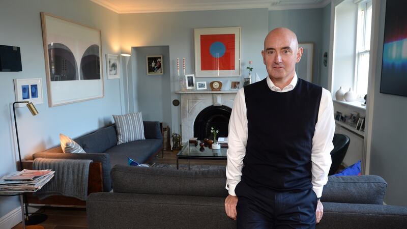 Gregory Curran at home in the old coastguard station in  Ringsend he and his partner renovated. Photograph: Dara Mac Dónaill
