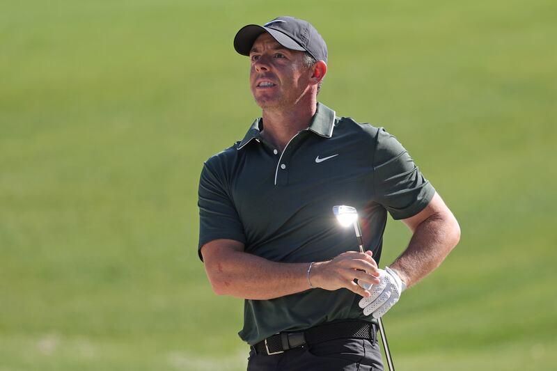 Rory McIlroy of Northern Ireland looks on. Photograph: Andrew Redington/Getty