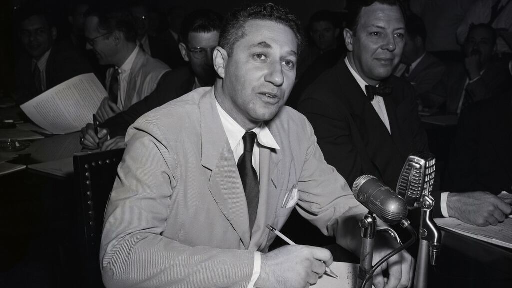 1951 in Washington DC: Budd Schulberg before the House Un-American Activities Committee where he admitted that he joined the Communist Party in 1937 but that he broke with the Reds in 1939. Photograph: Getty Images