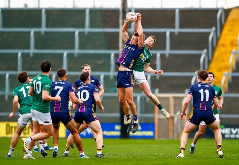 Wexford’s Liam Coleman and Westmeath’s Ray Connellan at Wexford Park last Sunday. Photograph: Inpho