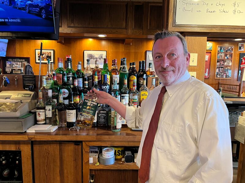 John Curran, bartender at the Eire Pub in Dorchester