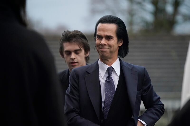 Nick Cave at the funeral of Shane MacGowan in Nenagh. Photograph: Niall Carson/PA Wire