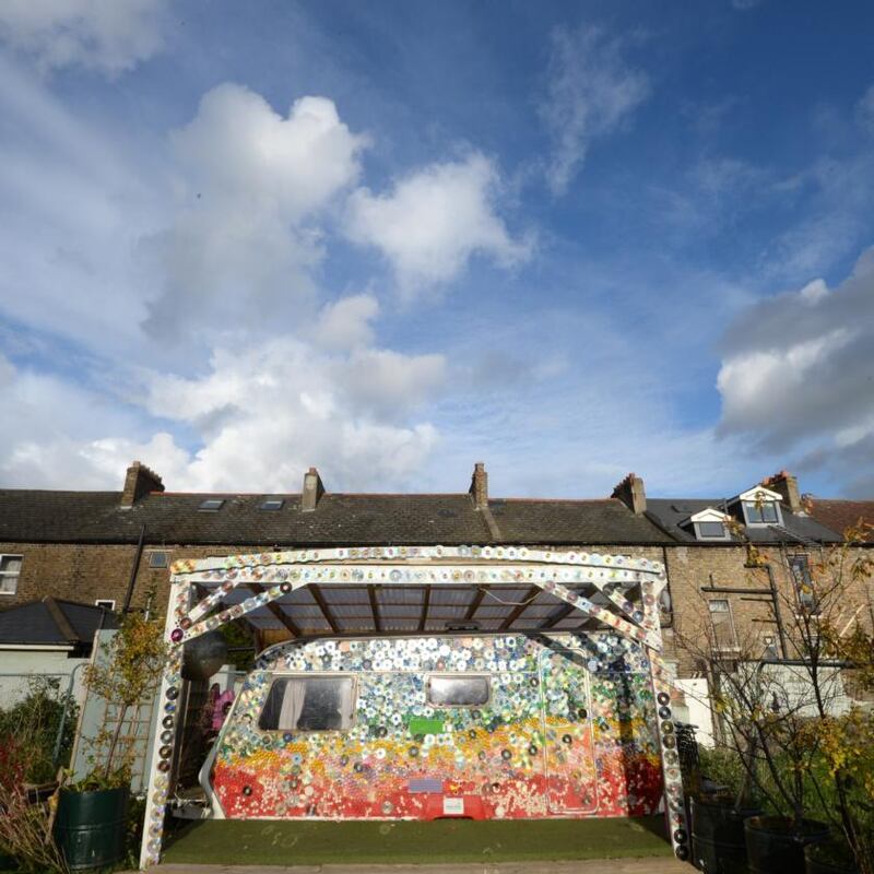 Mud Island community garden. Photograph: Dara Mac Dónaill