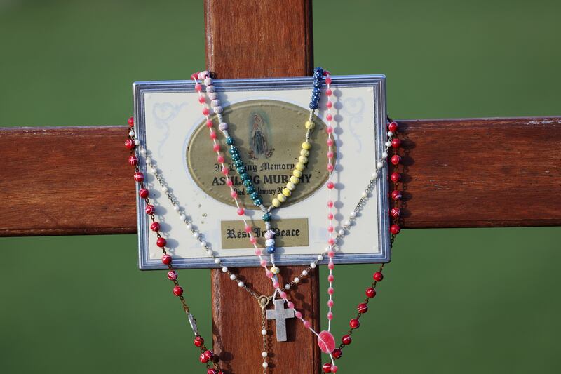 Part of the memorial to Ashling Murphy. Photograph: Laura Hutton