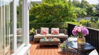 The rear terrace