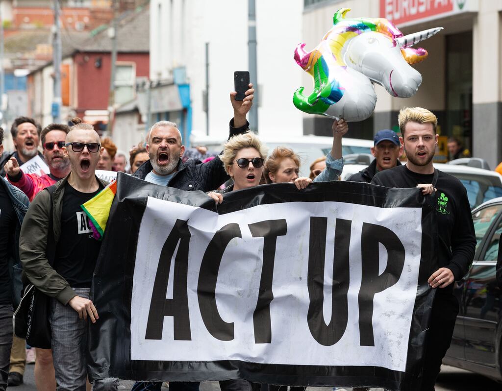 Protesters attending a Say No To Hate rally outside Google's offices in Dublin. A Department of Justice public consultation on hate speech received some 3,600 submissions. Photograph: Tom Honan