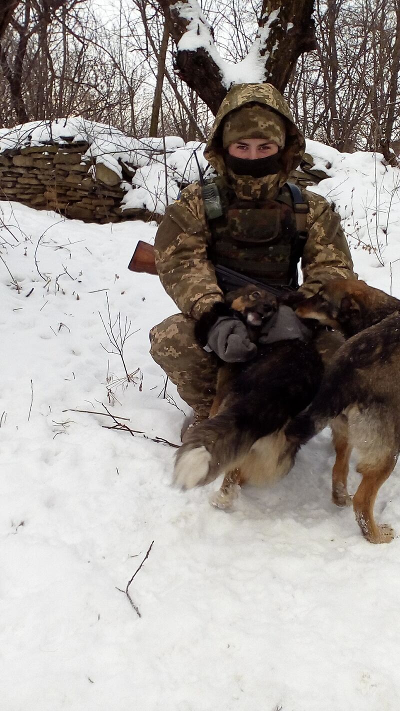 Lt Mykytenko joined the Ukrainian army in 2016. This photo was taken in 2017 in a part of Donetsk now under Russian occupation