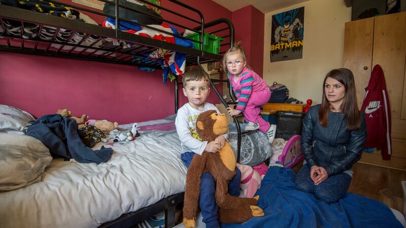 04/05/2017-NEWS-Anna Byrne  at her fathers home in Sallynoggin, Dublin with her two children Zennan age 4 and Sienna 2.Photograph: Brenda Fitzsimons / THE IRISH TIMES