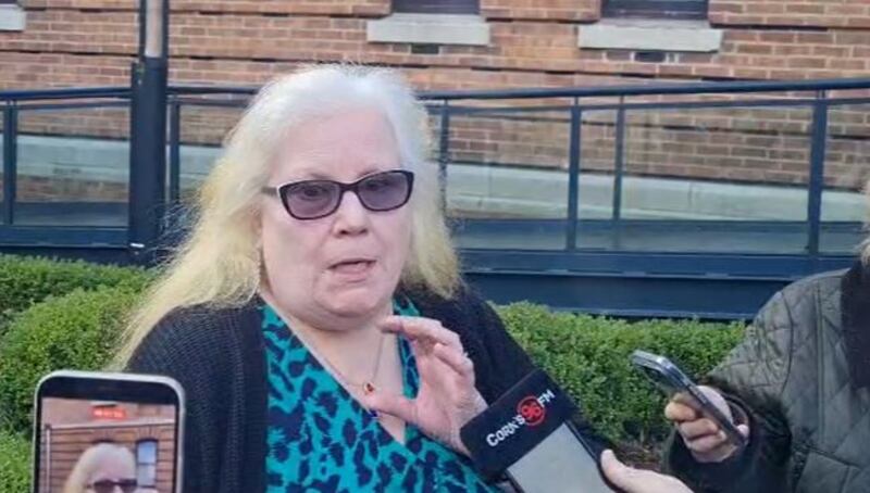 Jackie Twomey outside court after her husband Noel Twomey was sentenced. Photograph: Barry Roche