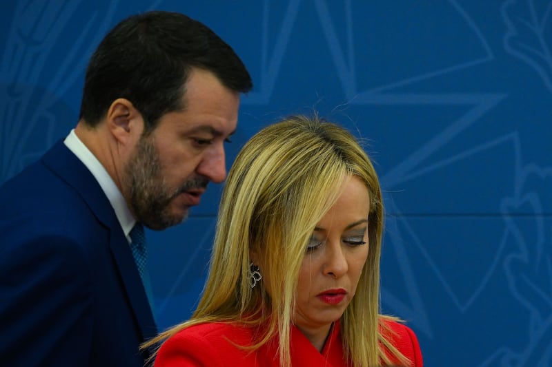 Matteo Salvini and Italian prime minister Giorgia Meloni. Photograph: Filippo Monteforte/AFP via Getty Images