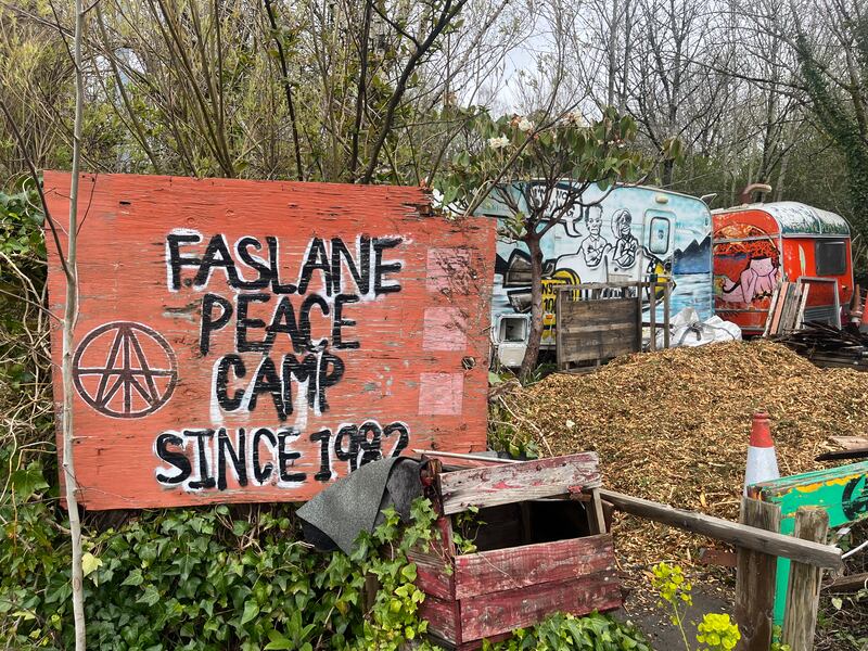 Faslane peace camp. Photograph: Mark Paul