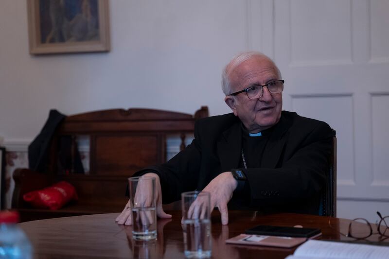 Bishop William Shomali during an interview after Mass at St Mary’s Pro Cathedral in Dublin. Photograph: Paulo Nunes dos Santos for The Irish Times