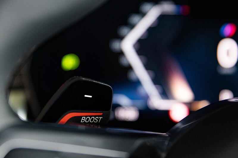 You flick the paddle on the steering wheel and for 10 seconds you get the benefits of sports mode. Photograph: PA