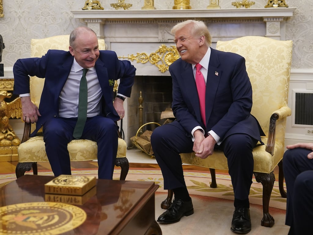 Micheál Martin meets Donald Trump in the White House on Wednesday. Photograph: Niall Carson/PA