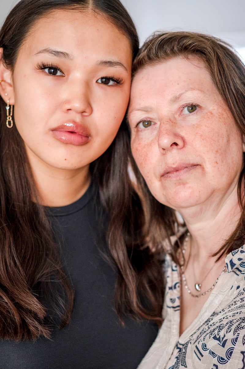 Ivana Bronlund with her mother, Gitte Bronlund, at their home. Photograph: Hilary Swift/The New York Times
                      