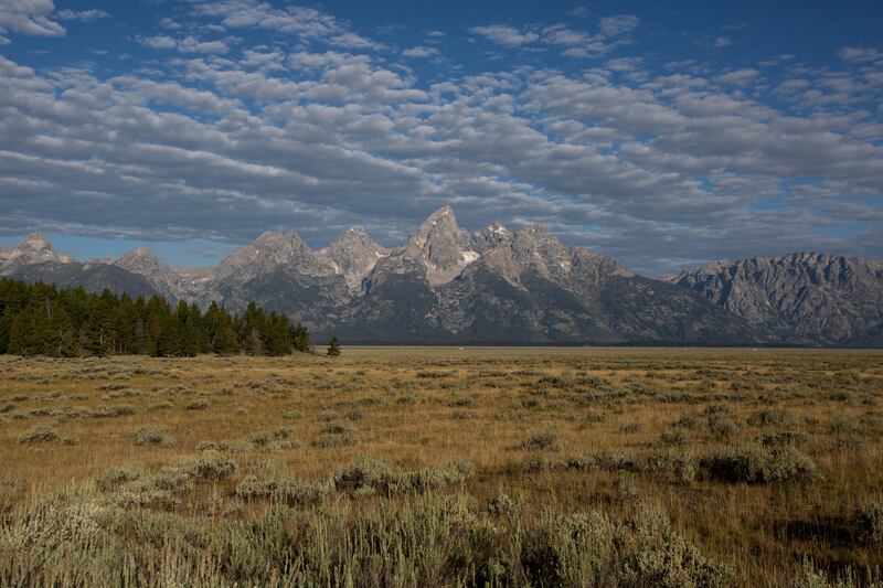 The Teton Range seen from the Jackson Hole valley in Wyoming. Photograph: Ryan Dorgan/The New York Times
