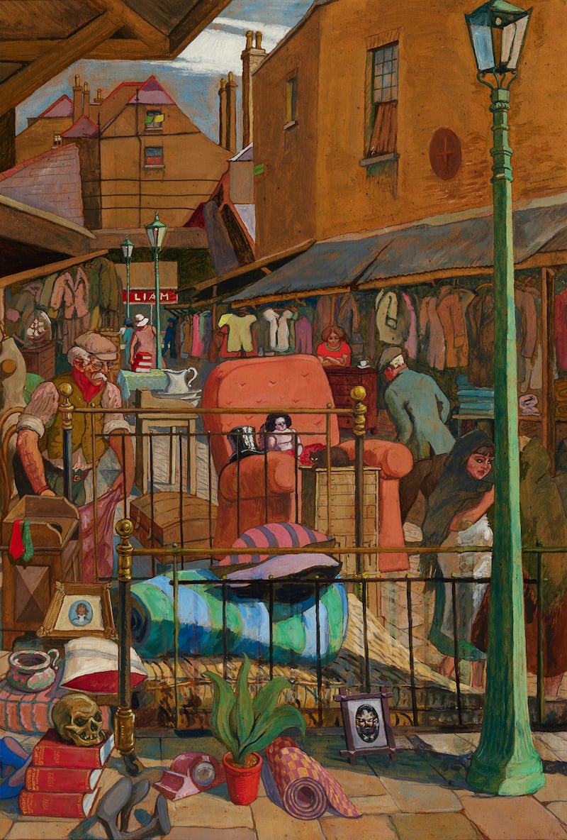 Anglesea Market, Dublin 1933 by Harry Kernoff (€30,000-€50,000) at Whyte's Irish and International Art auction