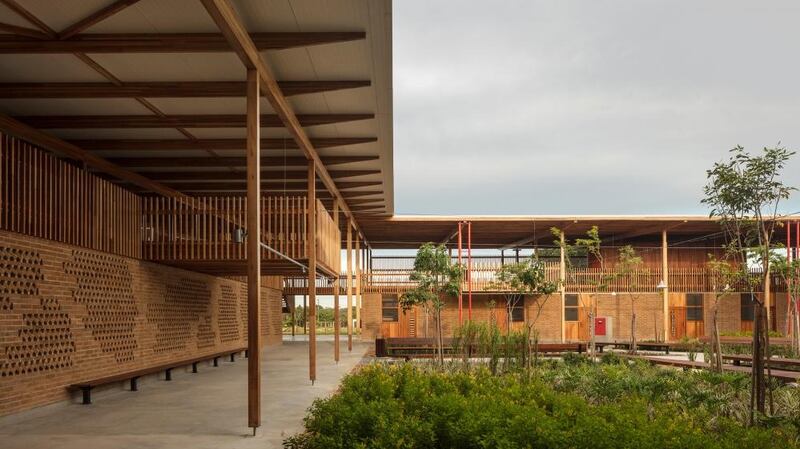 The new home provides rooms for six, arranged around beautifully landscaped courtyards … Children Village. Photograph: Leonardo Finotti/Rosenbaum Arquitetura 2017