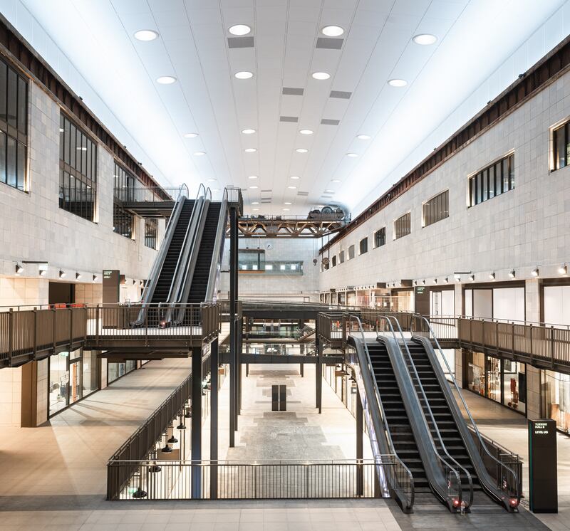 Battersea Power Station: escalators in Turbine Hall B. Photograph: James Parsons/Backdrop Productions