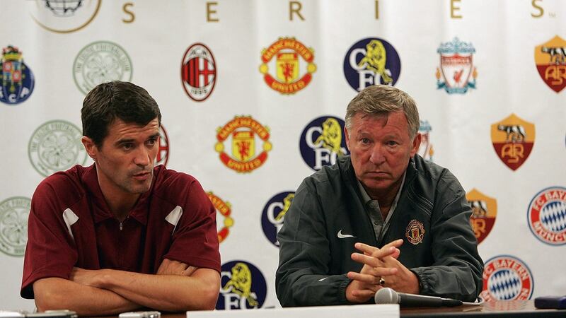 Keane and Ferguson at a United press conference in 2004. Photo: Phil Cole/Getty Images
