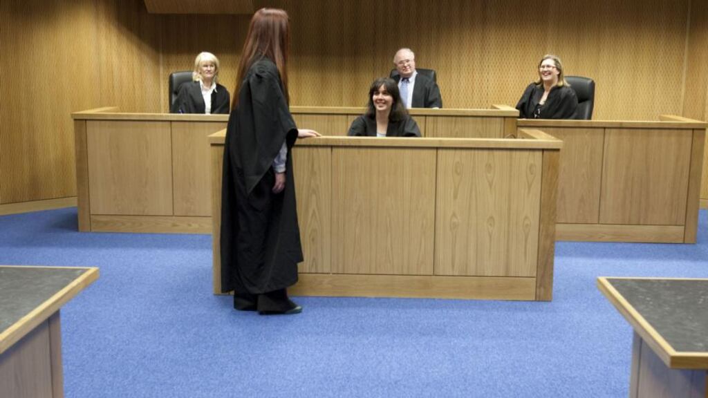 Raymond Friel, head of School of Law at the University of Limerick pictured during a demonstration of the new UL courtroom. Photograph: Don Moloney/Press 22