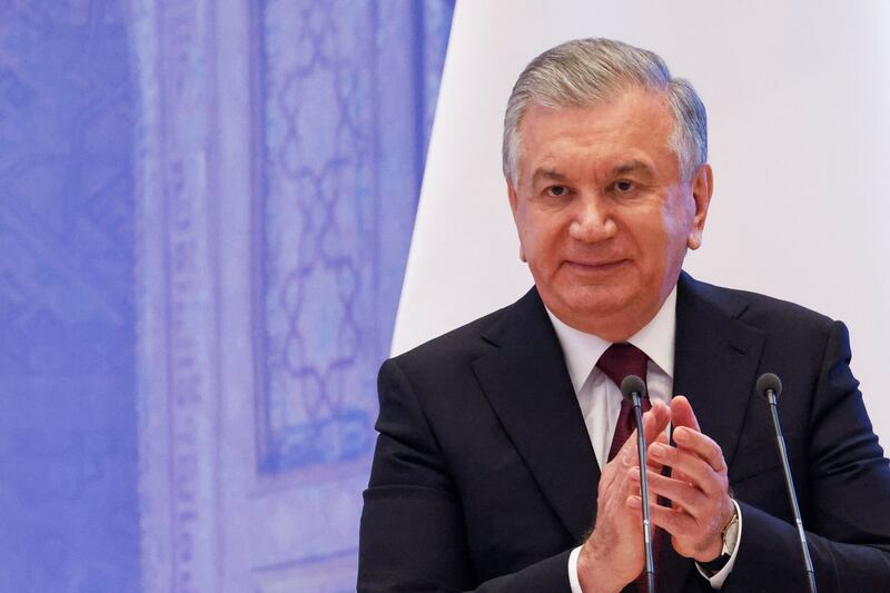 Uzbekistan's president Shavkat Mirziyoyev. Photograph: Ludovic Marin/AFP via Getty Images