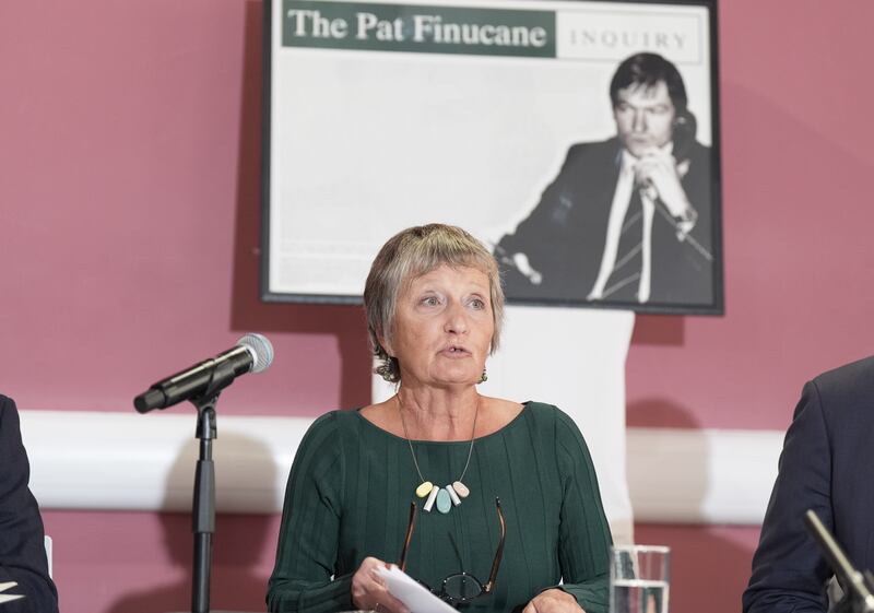 Geraldine Finucane at a press conference in Belfast on September 11th, 2024. Photograph: Niall Carson/PA Wire