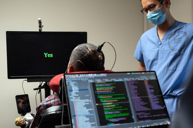 18 years after he was paralysed, brain implants are letting this man communicate again